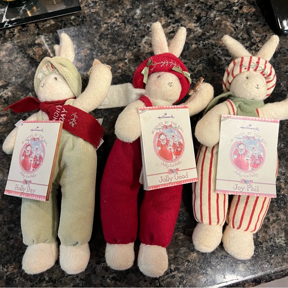 Three vintage Hallmark Christmas “Bunnies By the Bay” from 2002
